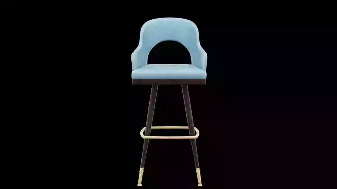 Bar Chair Low-poly 3D model