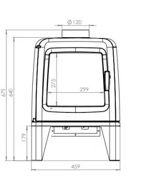 Compact Modern Fireplace Stove 3D Model High and Low Poly Low-poly 3D model_5