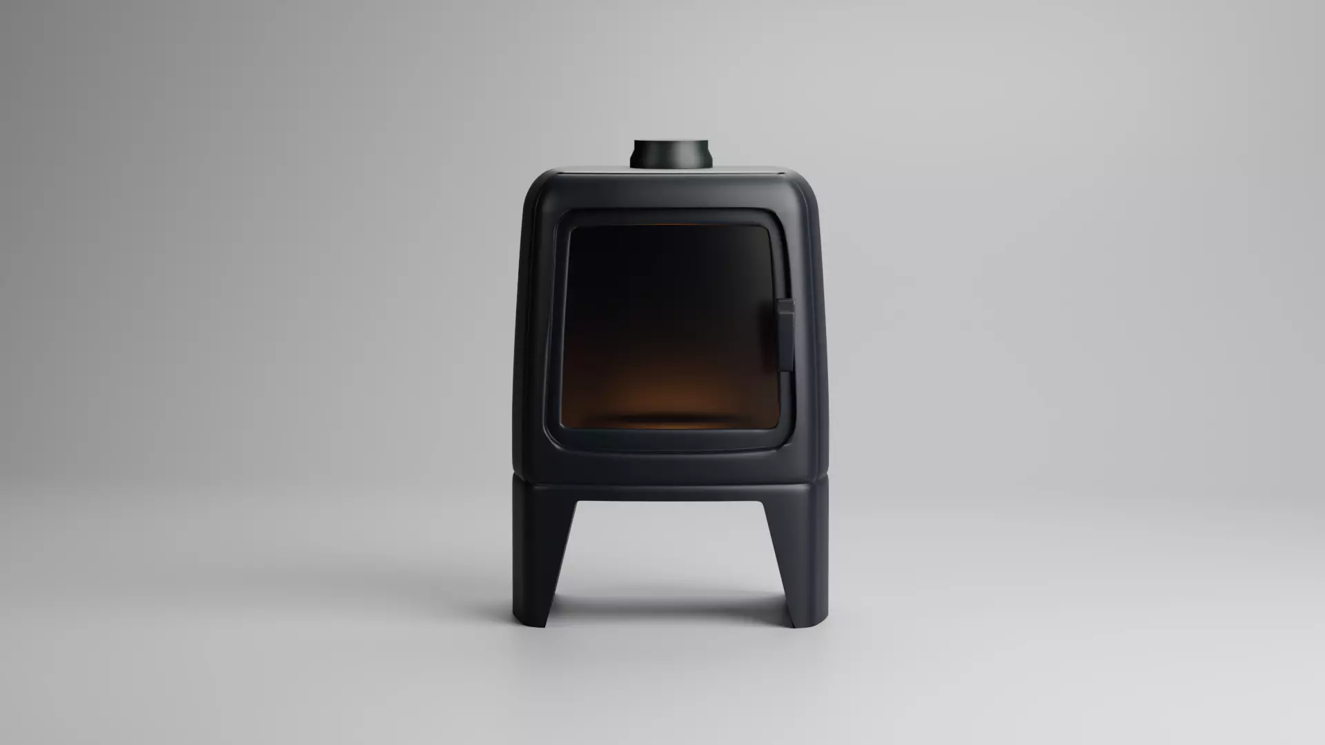 Compact Modern Fireplace Stove 3D Model High and Low Poly Low-poly 3D model_2