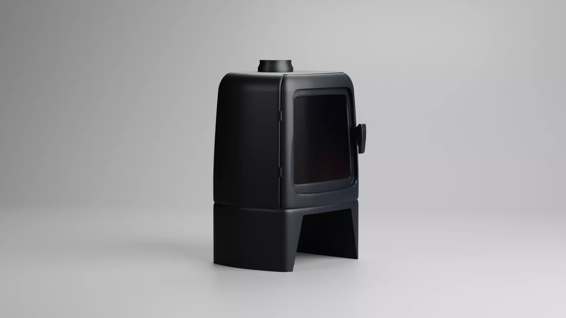 Compact Modern Fireplace Stove 3D Model High and Low Poly Low-poly 3D model_3