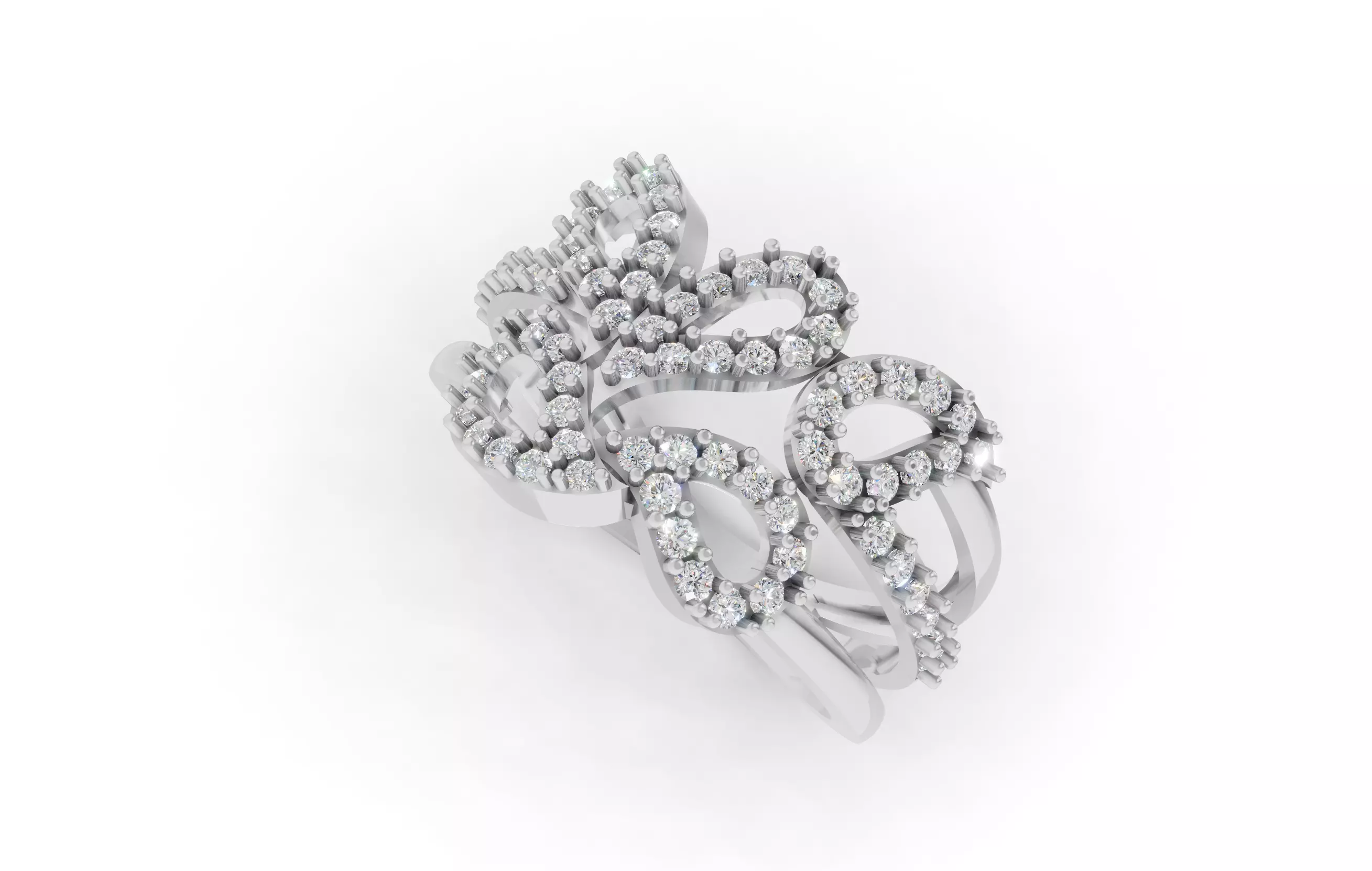 Exquisite Diamond Ring 3D print model_12