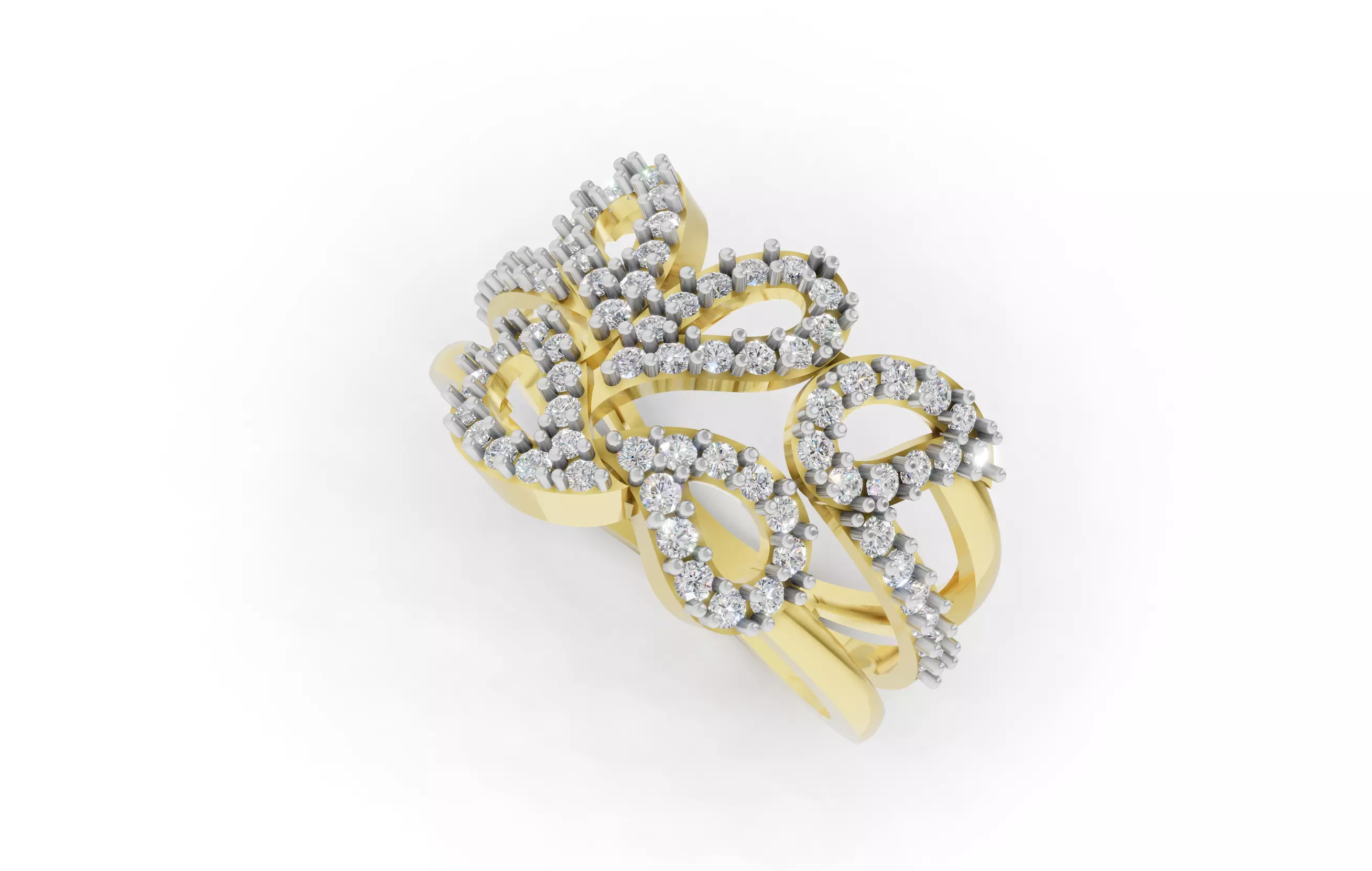 Exquisite Diamond Ring 3D print model_13