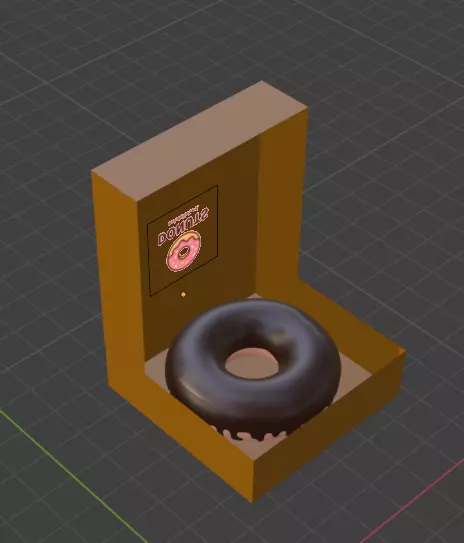 donut plus boite de donut plus animation fais avec blender 3D model_0