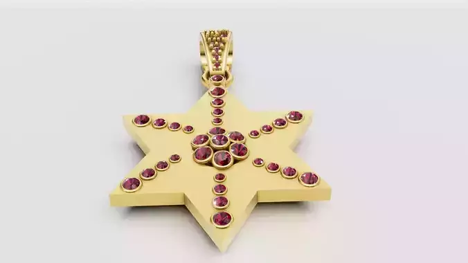 gold star pendant  3D printable model  