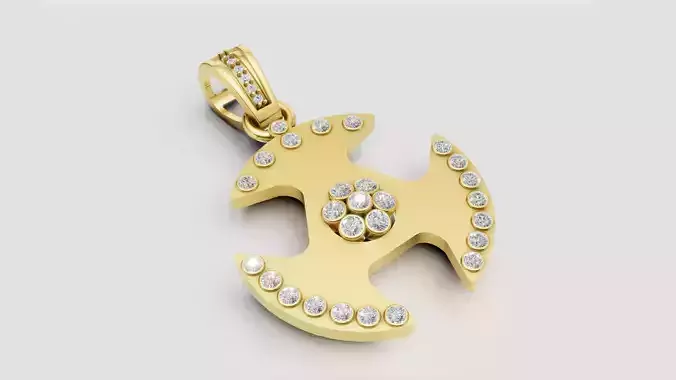 gold halo pendant 3D PRINTABLE MODEL  3D print model