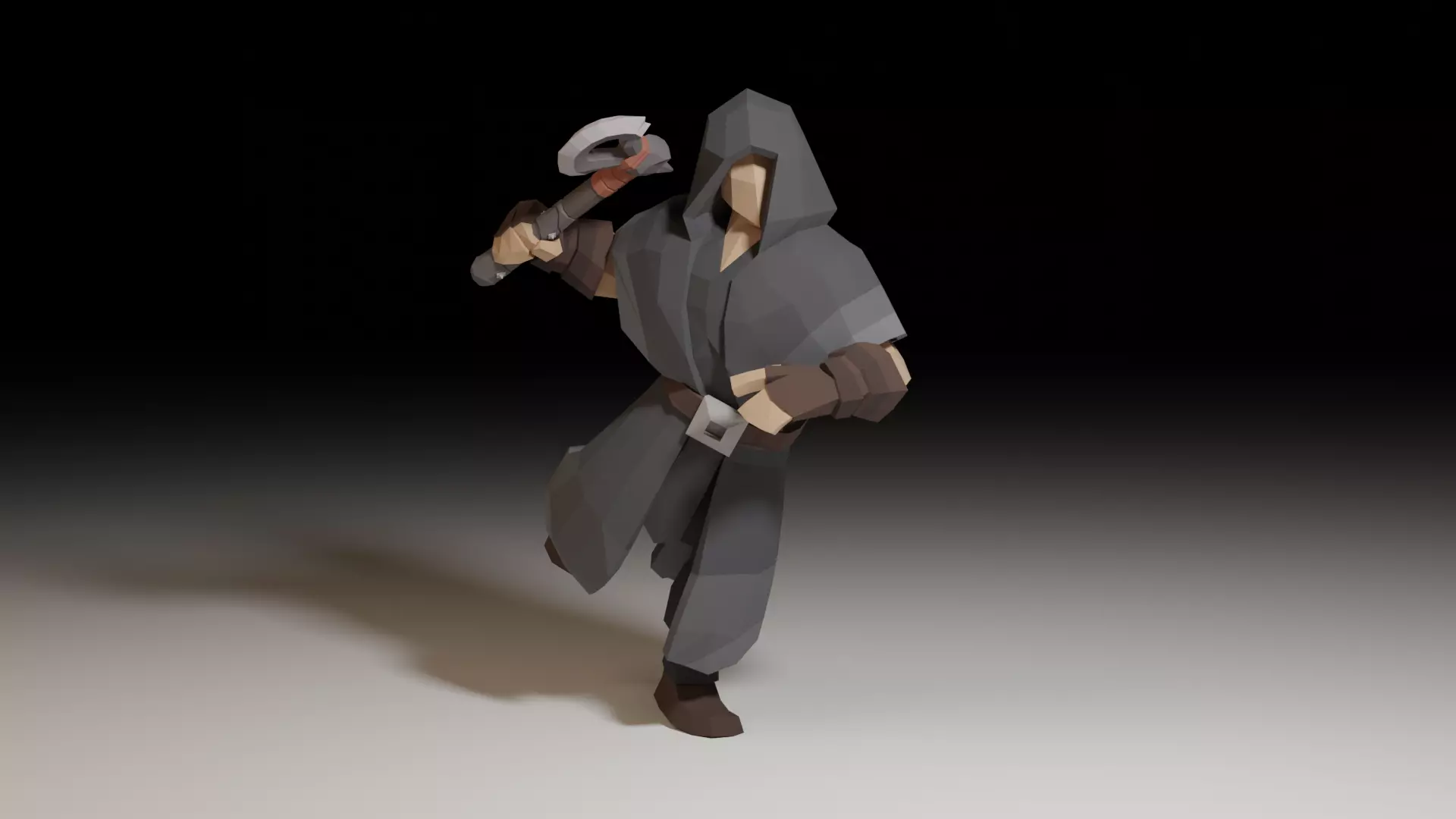 Assassin Character Game Ready Low Poly PBR Model Low-poly 3D model_1
