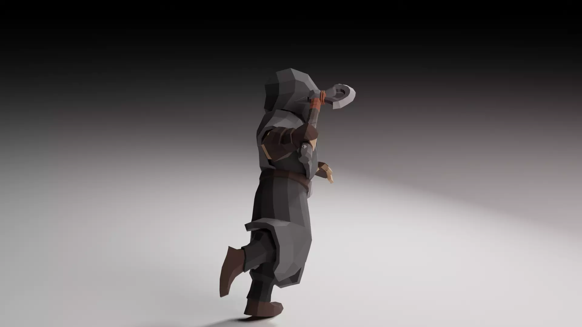 Assassin Character Game Ready Low Poly PBR Model Low-poly 3D model_3