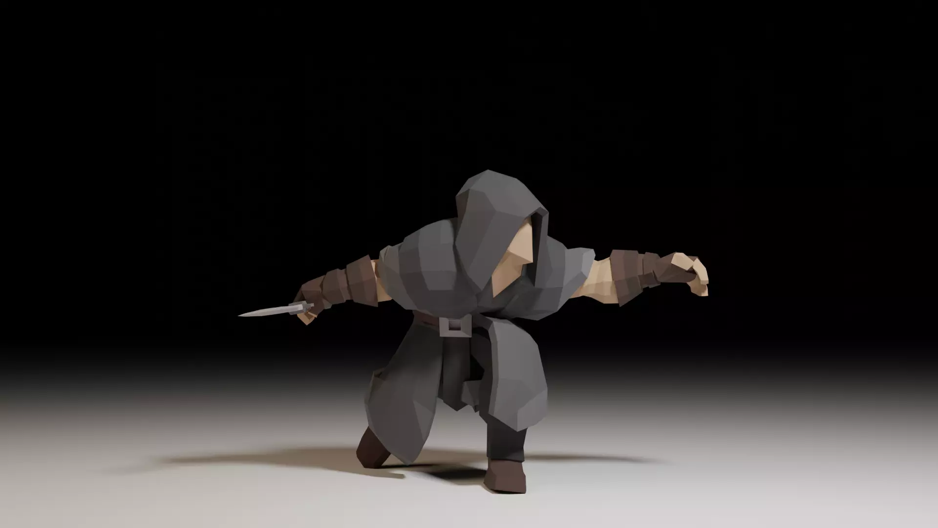 Assassin Character Game Ready Low Poly PBR Model Low-poly 3D model_2