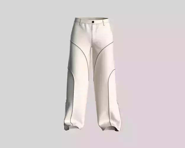 Mens oversized pant with piping and zipper detailing 
