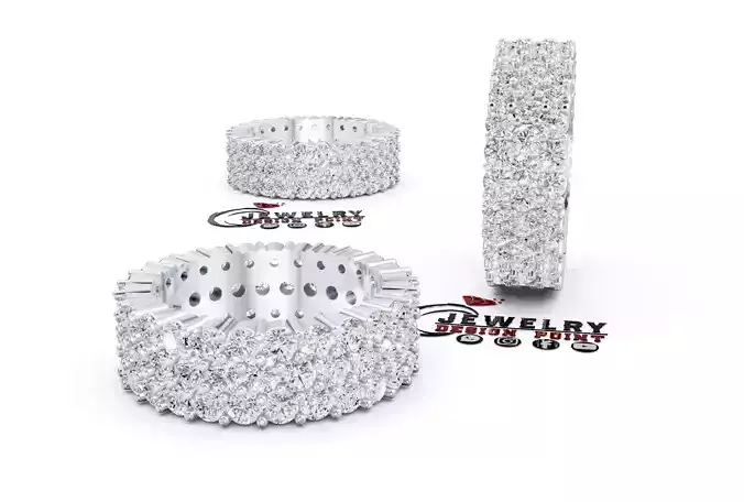 Custom Pave Diamond Eternity Ring Wedding Band- Bling Ring Band
