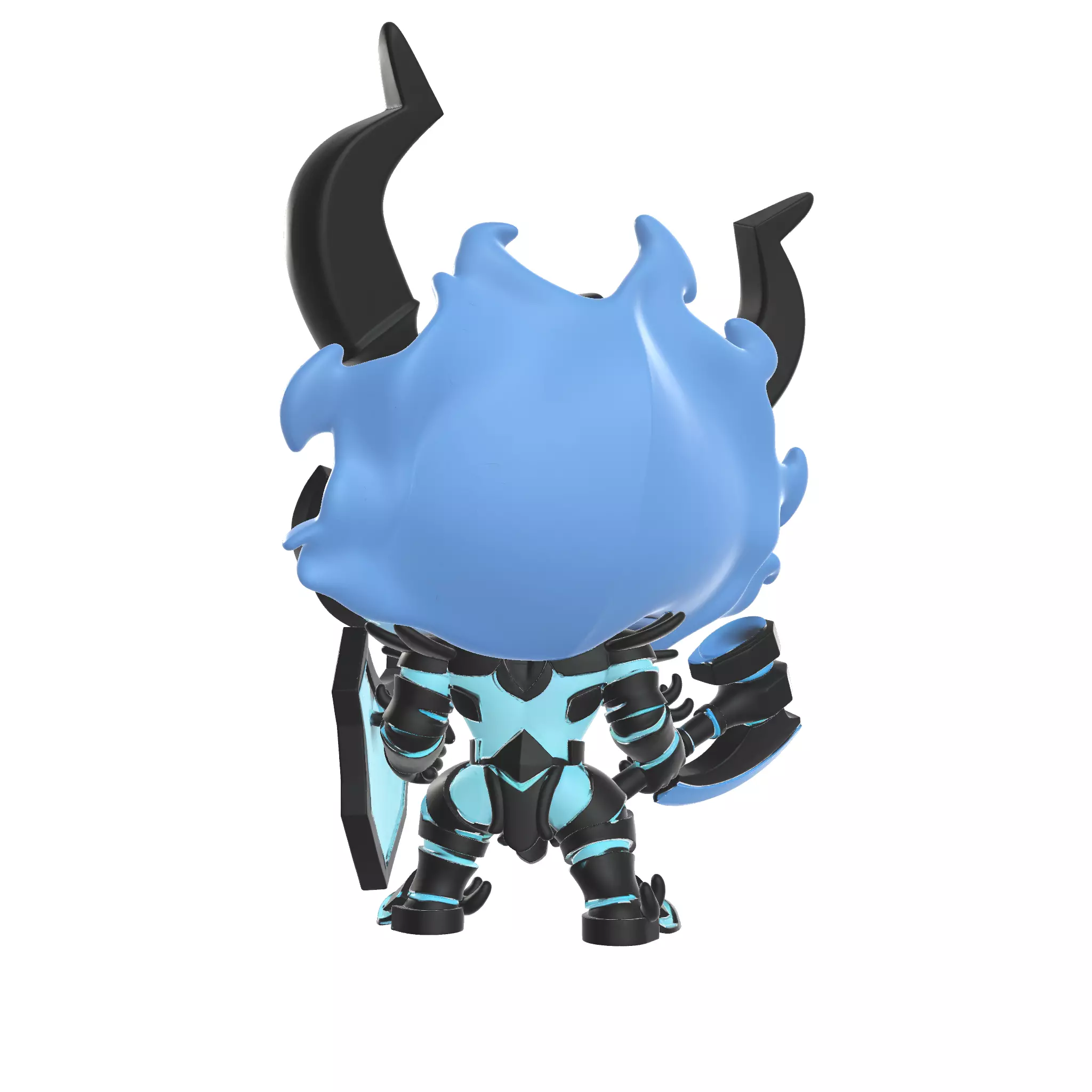 Solo Leveling Warrior Chibi Knight with Axe and Shield 3D print model_3