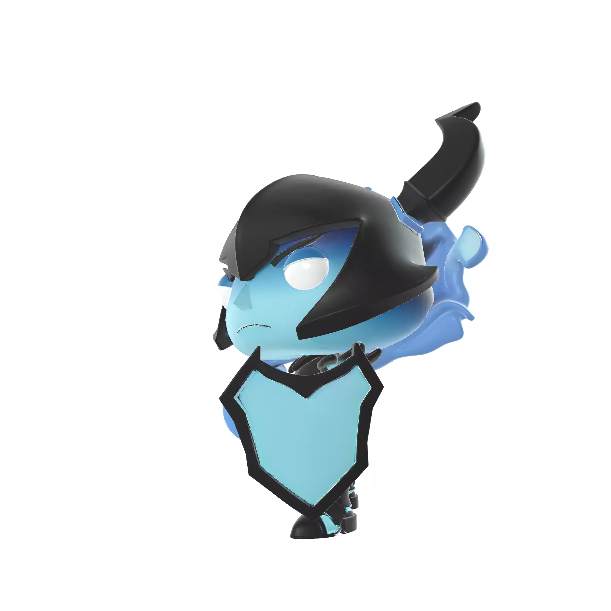 Solo Leveling Warrior Chibi Knight with Axe and Shield 3D print model_2