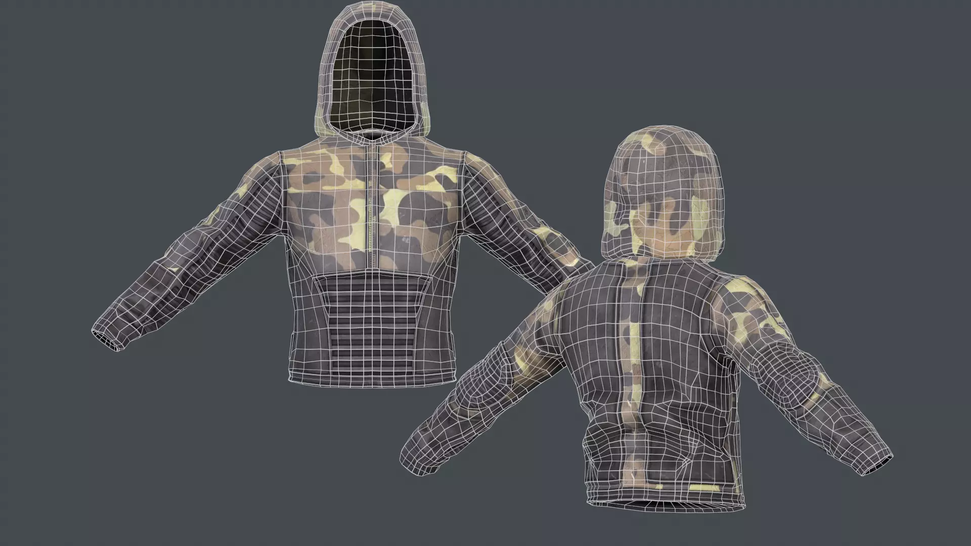 Stalker like hazmat suit Low-poly 3D model_14