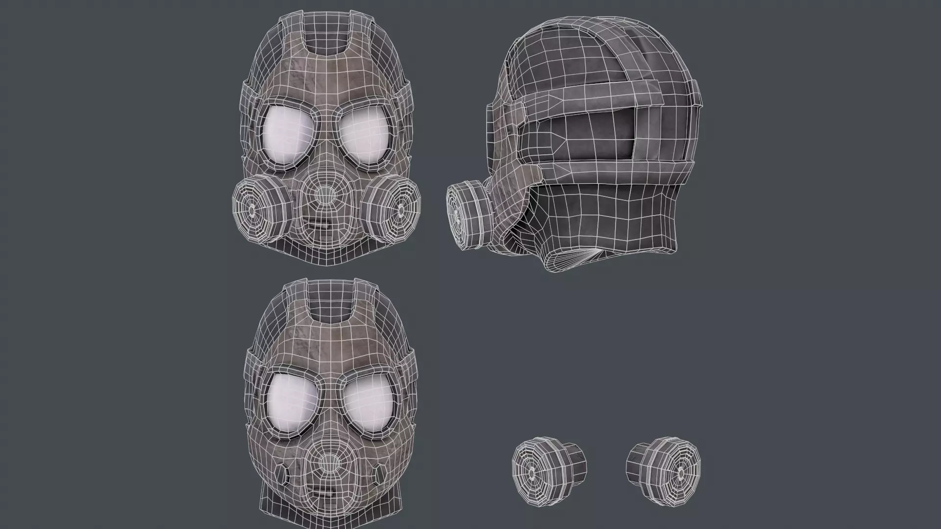 Stalker like hazmat suit Low-poly 3D model_17