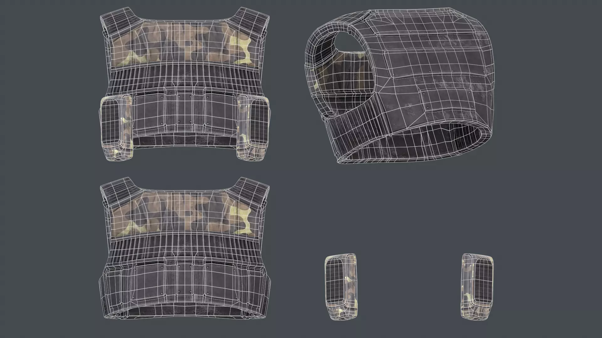 Stalker like hazmat suit Low-poly 3D model_16