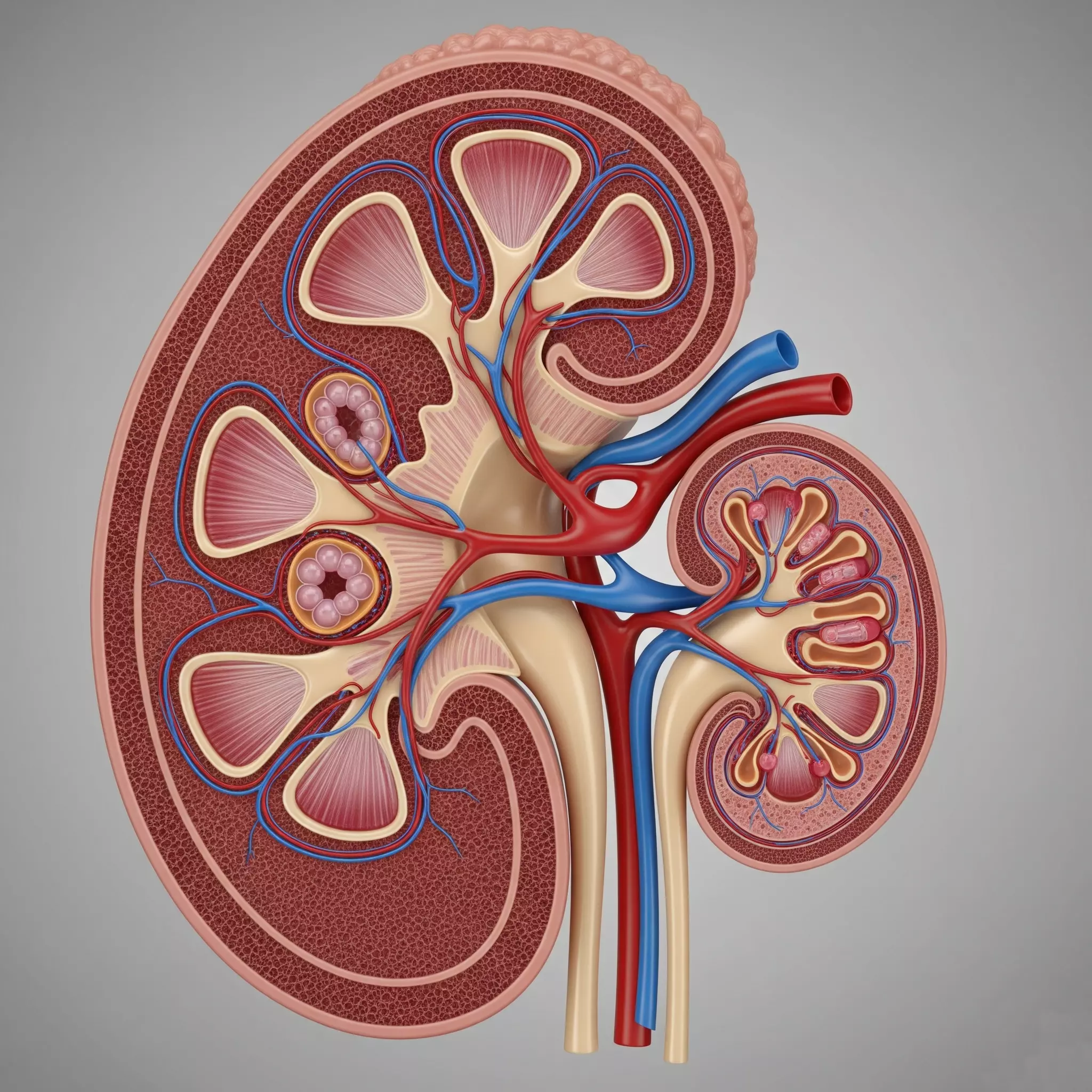 Human Kidney Cross-Section 3D Model 3D model_0