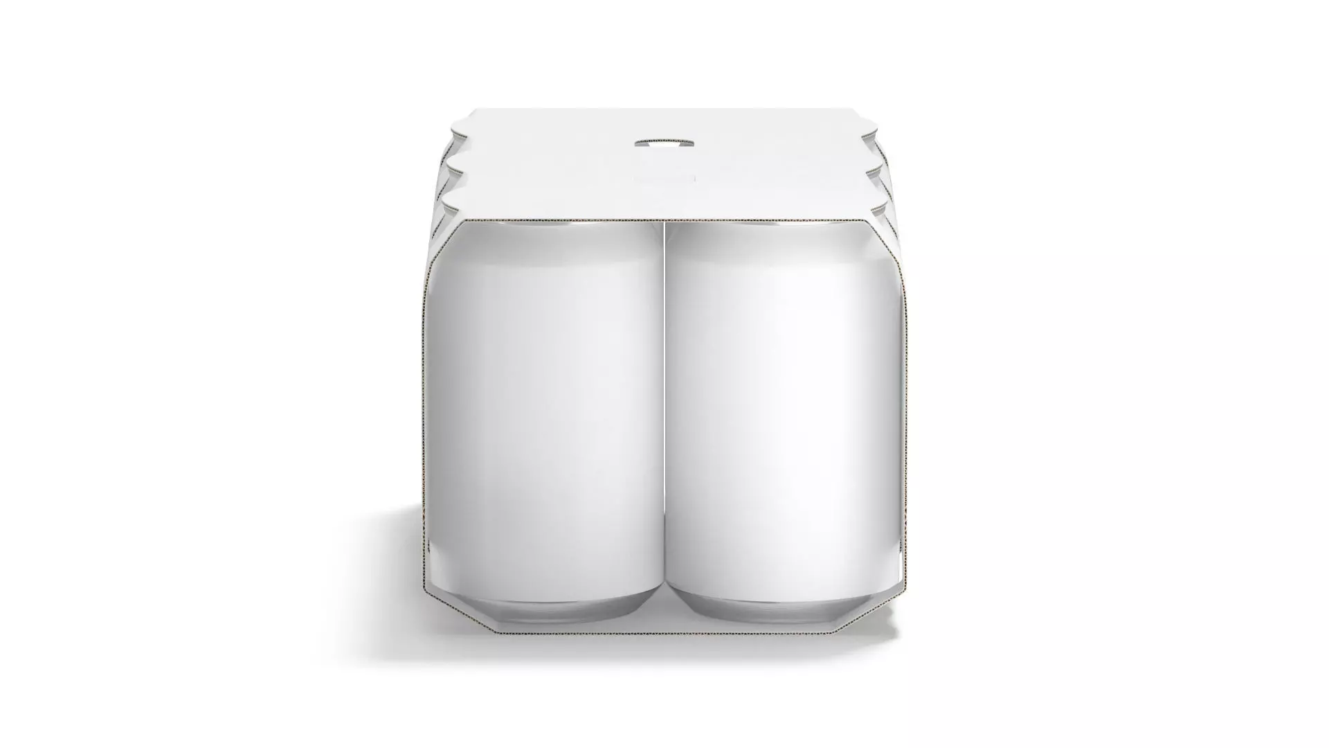 White Six 330ml Can Cardboard Pack - with beer or soda drink  3D model_4