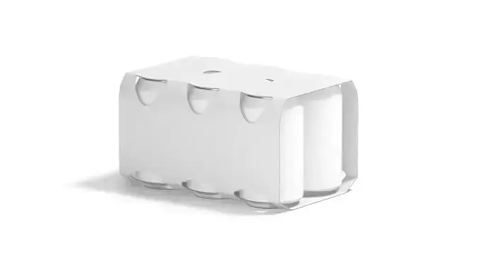White Six 330ml Can Cardboard Pack - with beer or soda drink  3D model