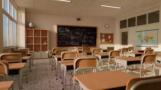 School Classroom 3D model