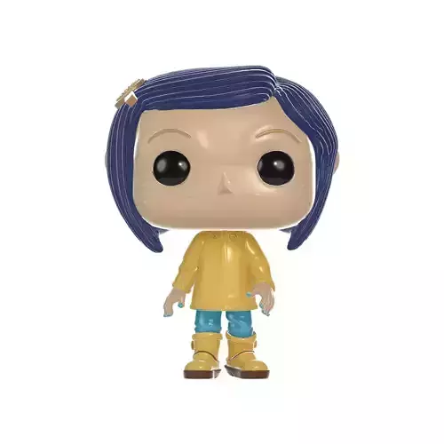 Raincoat Girl Figurine Big Eyed Collectible Toy 3D print model