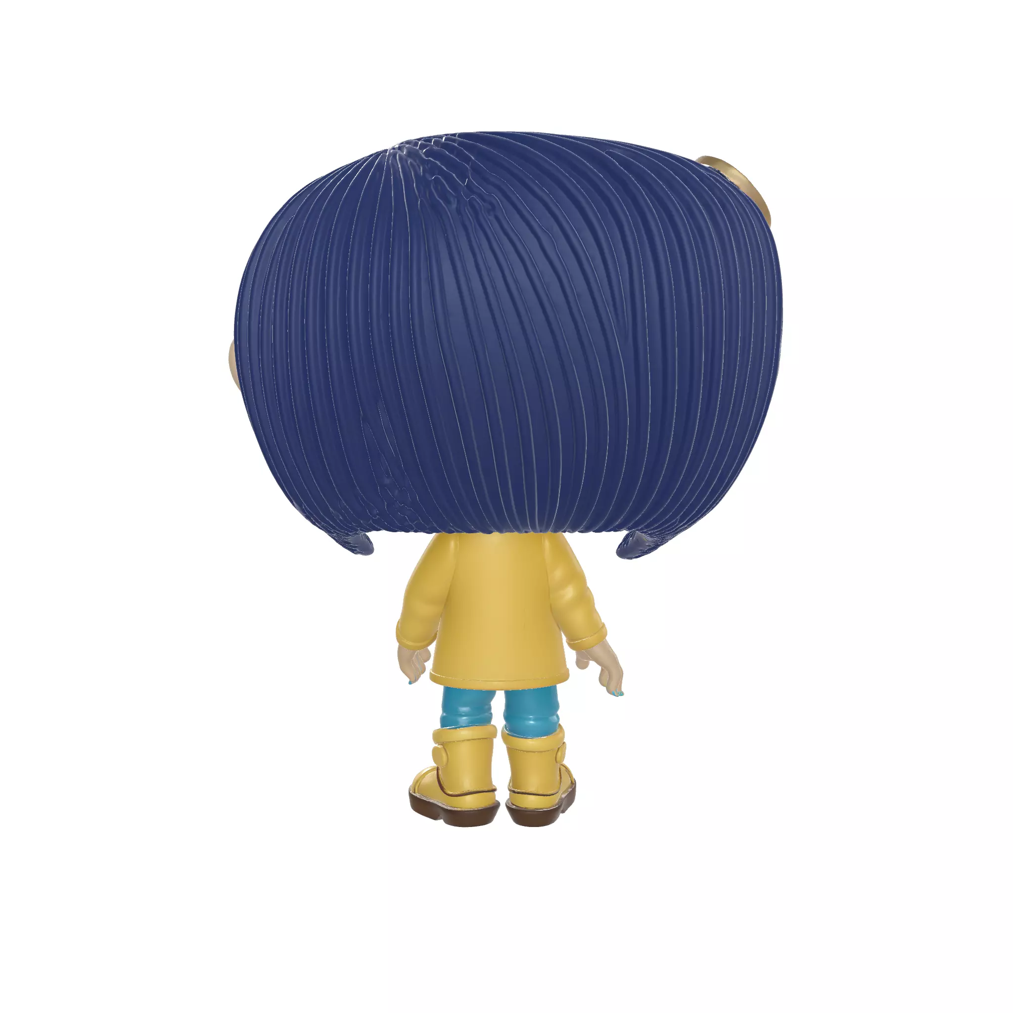 Raincoat Girl Figurine Big Eyed Collectible Toy 3D print model_3