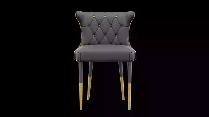 Black Sofa Chair Low-poly 3D model