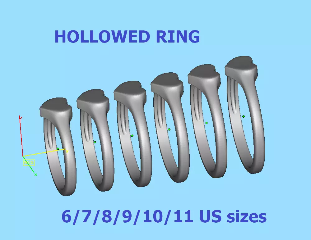 Heart Signet Ring Solid SOLID and HOLLOWED RINGS 3D print model_7