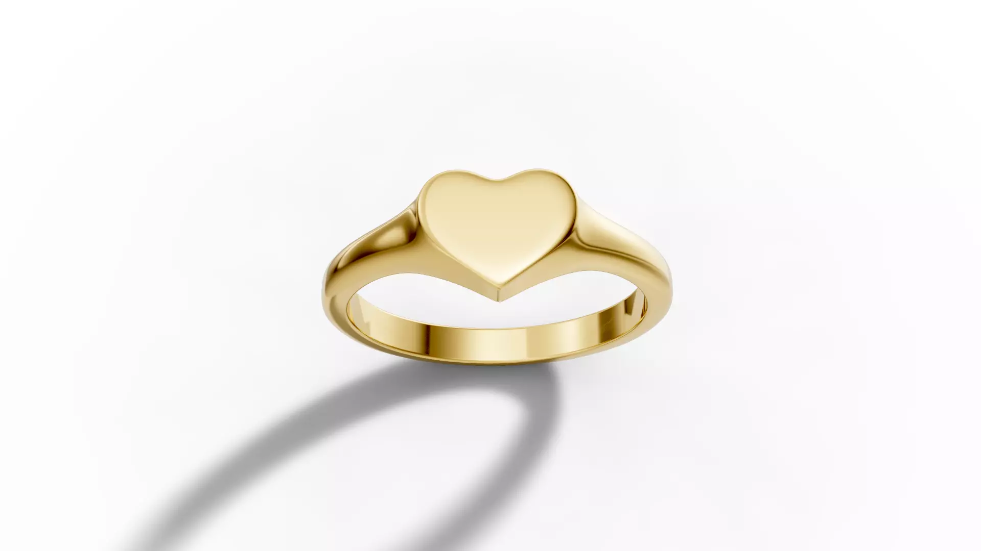 Heart Signet Ring Solid SOLID and HOLLOWED RINGS 3D print model_3