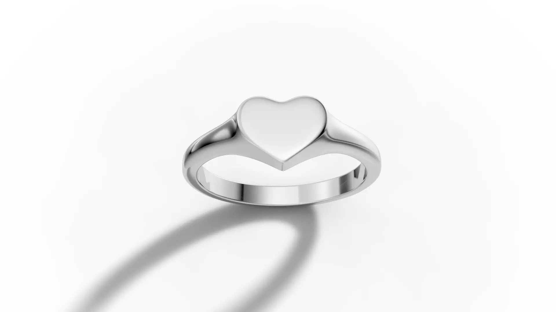 Heart Signet Ring Solid SOLID and HOLLOWED RINGS 3D print model_4