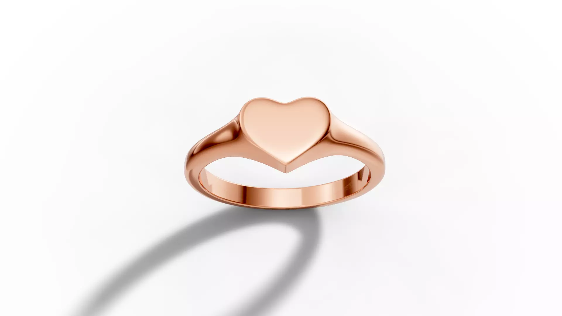 Heart Signet Ring Solid SOLID and HOLLOWED RINGS 3D print model_2