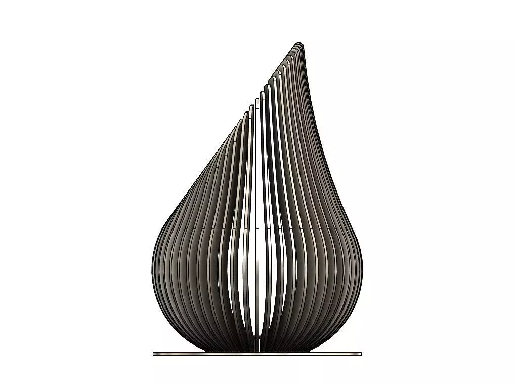 Outdoor Teardrop Fireplace 3D Model 3D print model_0