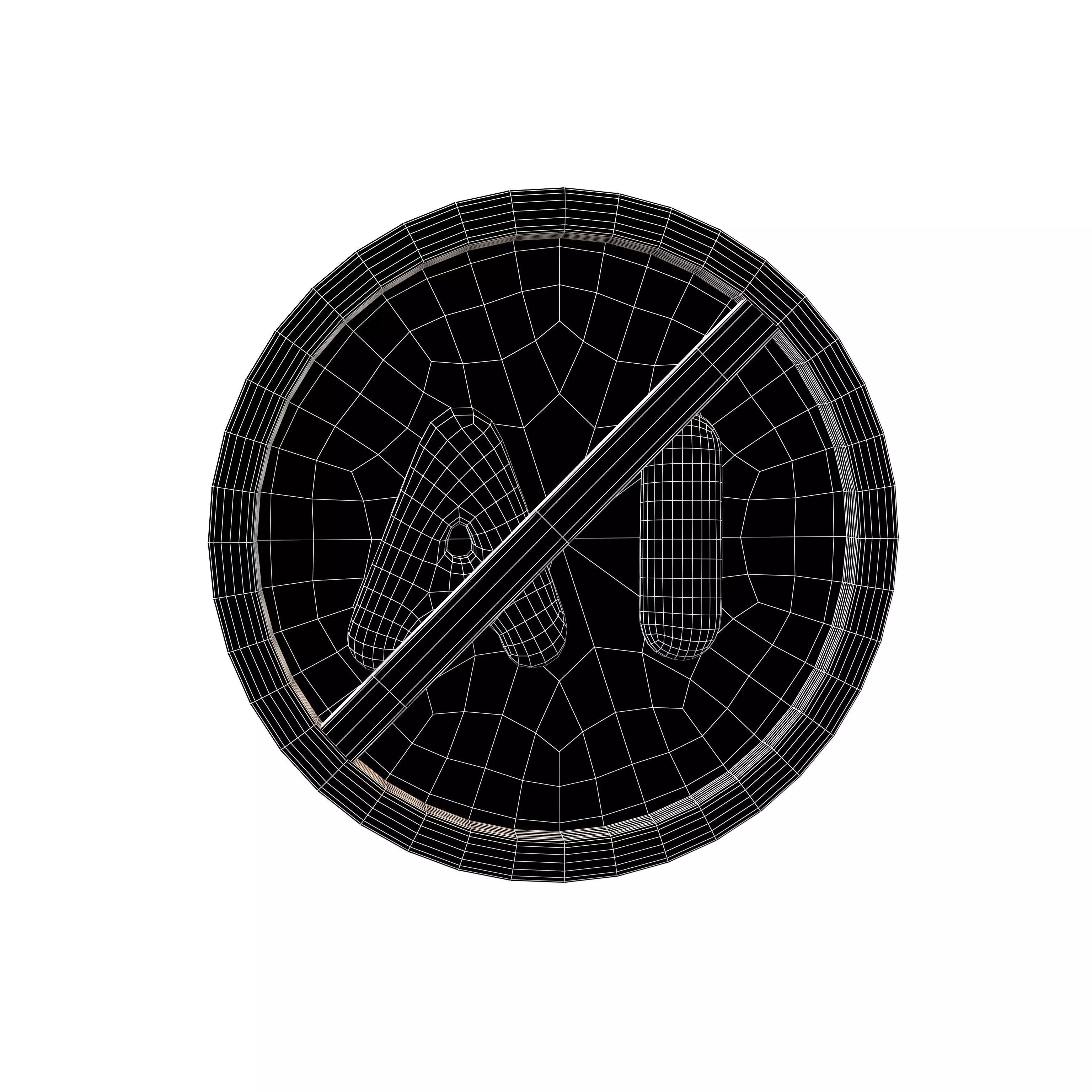 Prohibited AI Symbol V1 001 Low-poly 3D model_4