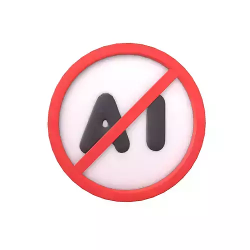 Prohibited AI Symbol V1 001 Low-poly 3D model