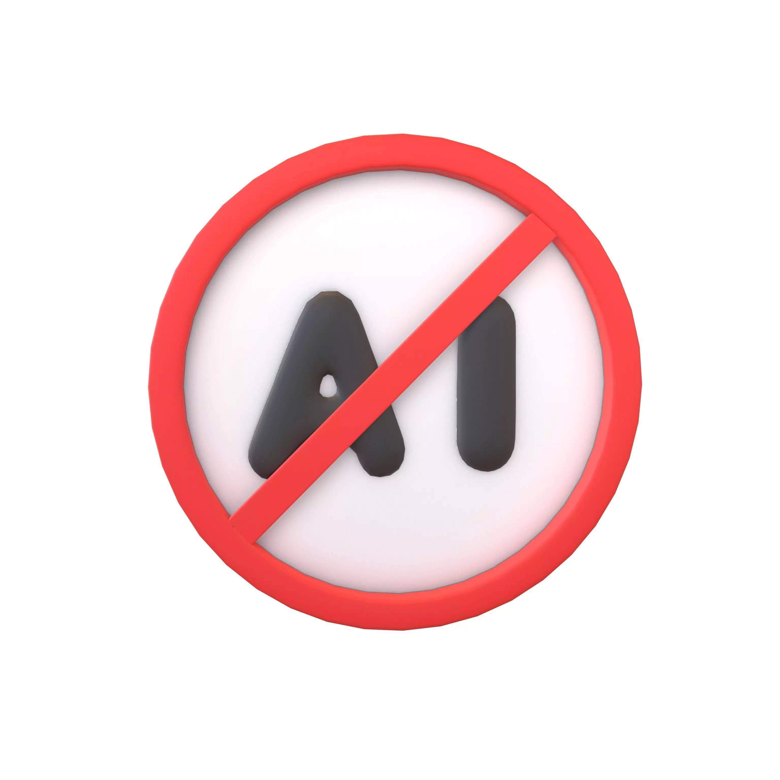 Prohibited AI Symbol V1 001 Low-poly 3D model_0