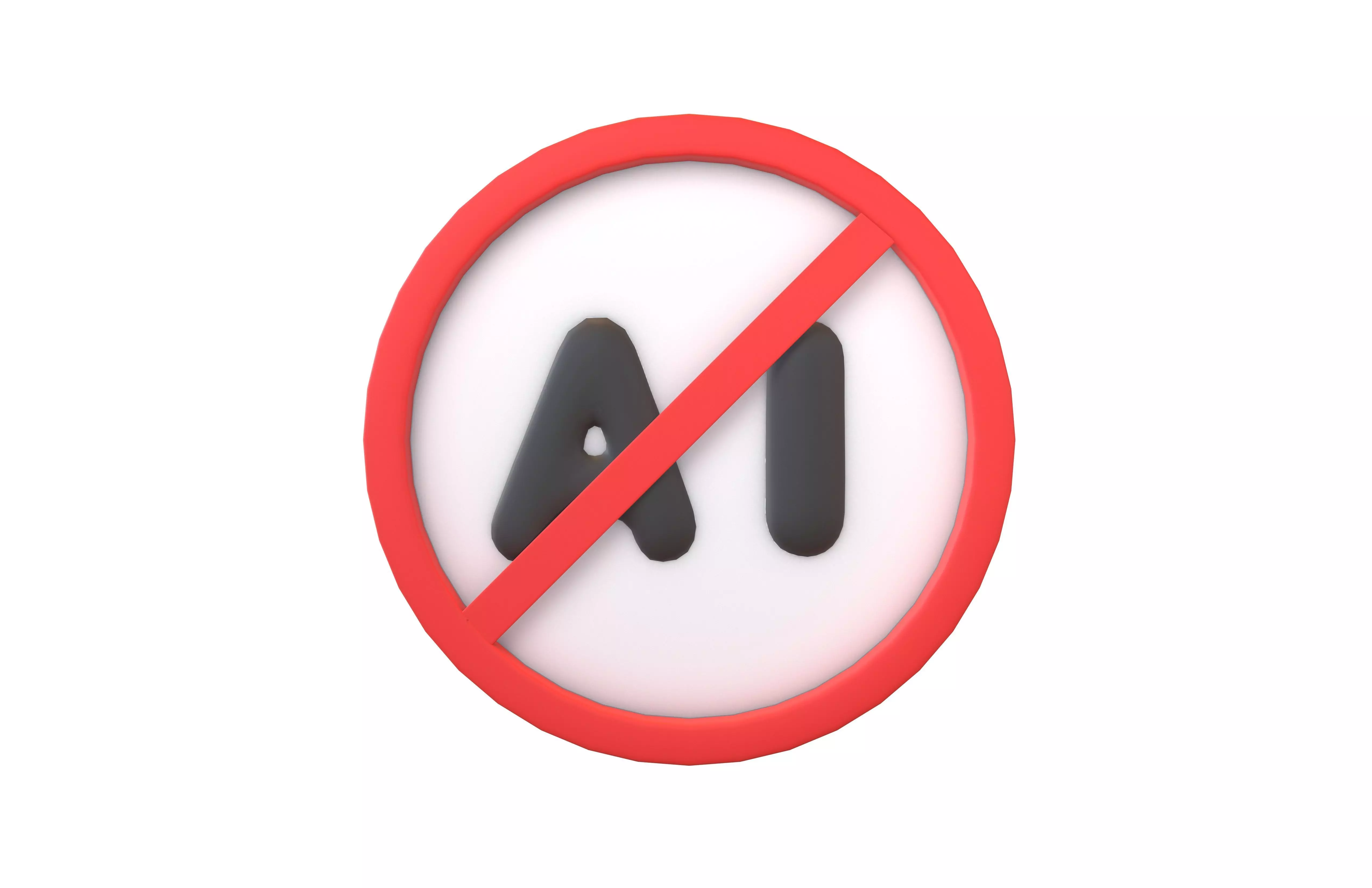 Prohibited AI Symbol V1 001 Low-poly 3D model_2