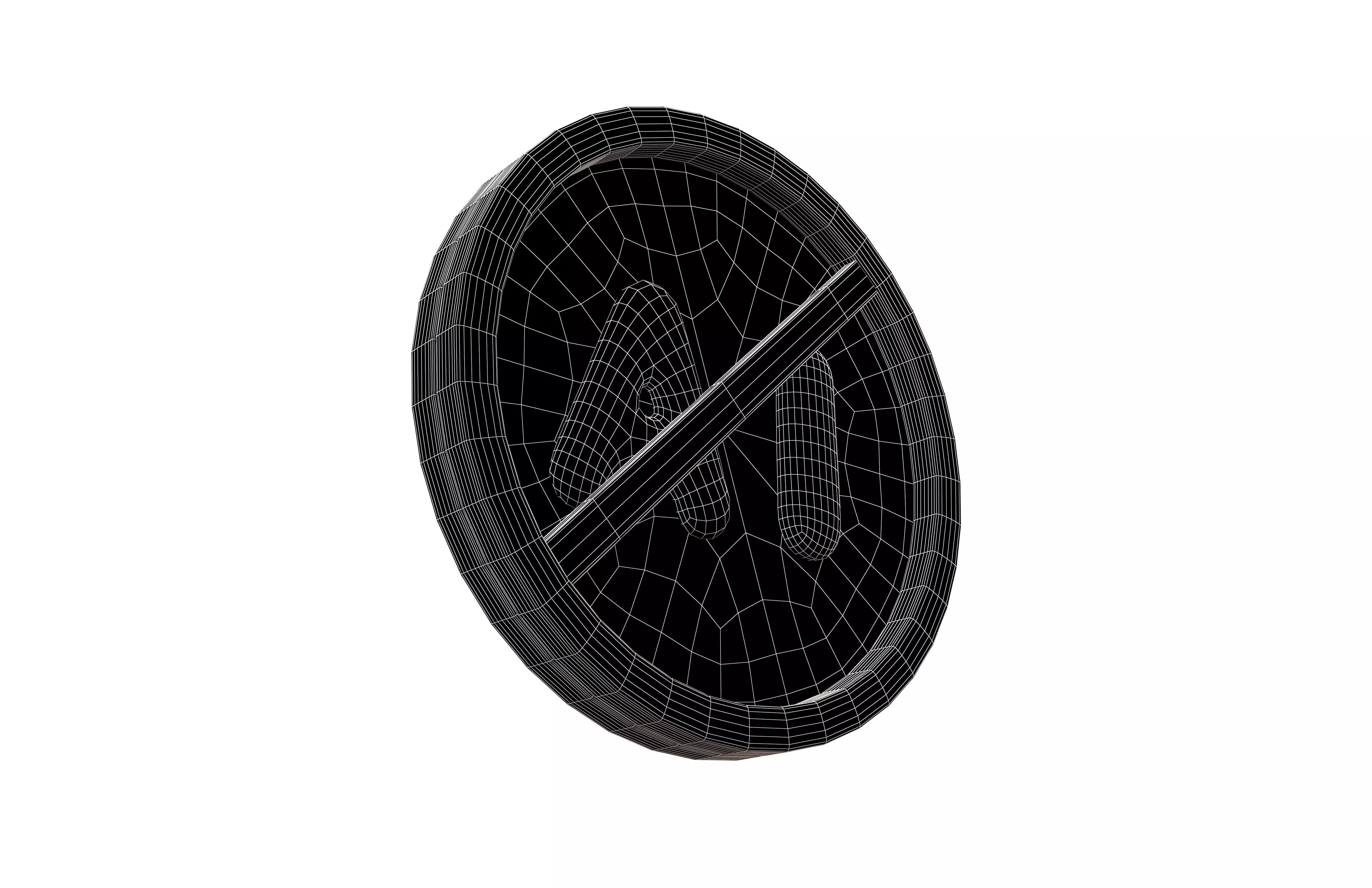 Prohibited AI Symbol V1 001 Low-poly 3D model_7