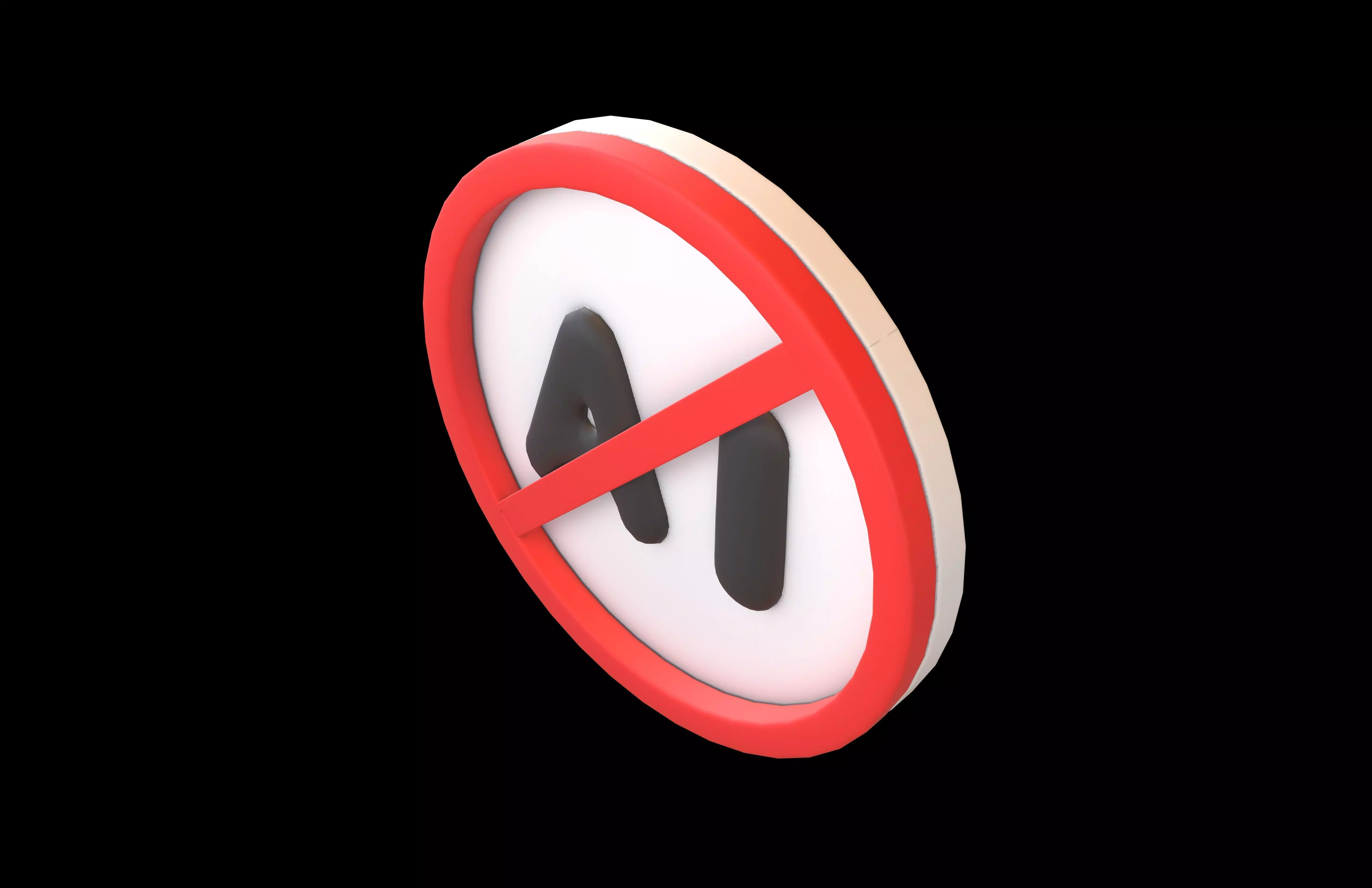 Prohibited AI Symbol V1 001 Low-poly 3D model_3