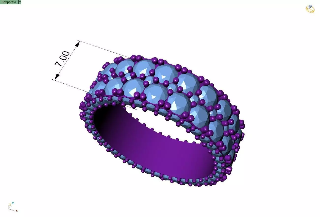 Custom Pave Diamond Eternity Ring Wedding Band- Bling Ring Band 3D print model_4