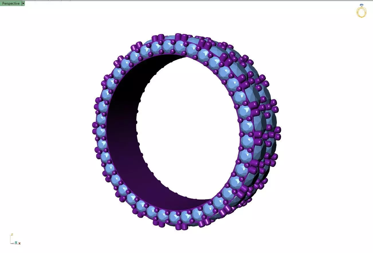 Custom Pave Diamond Eternity Ring Wedding Band- Bling Ring Band 3D print model_8