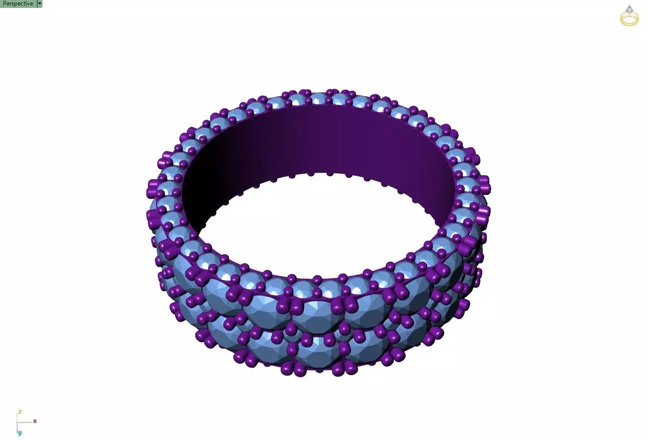 Custom Pave Diamond Eternity Ring Wedding Band- Bling Ring Band 3D print model_9