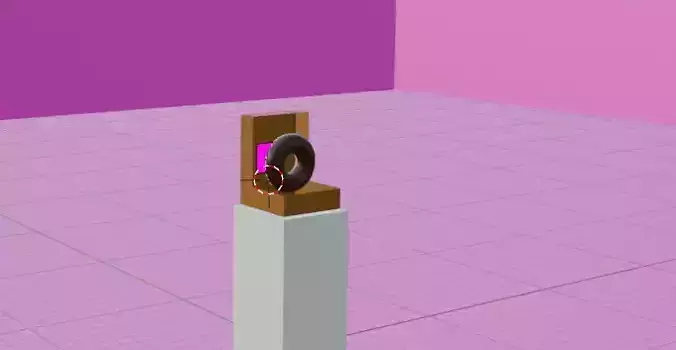 donut dans une boite plus animation fais sur blender