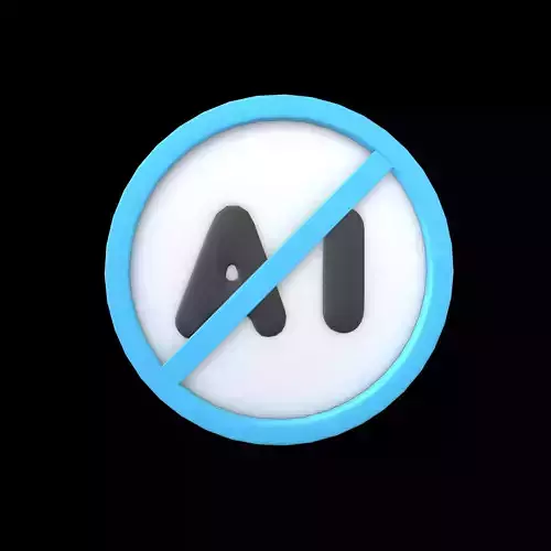 Prohibited AI Symbol V1 003 Low-poly 3D model