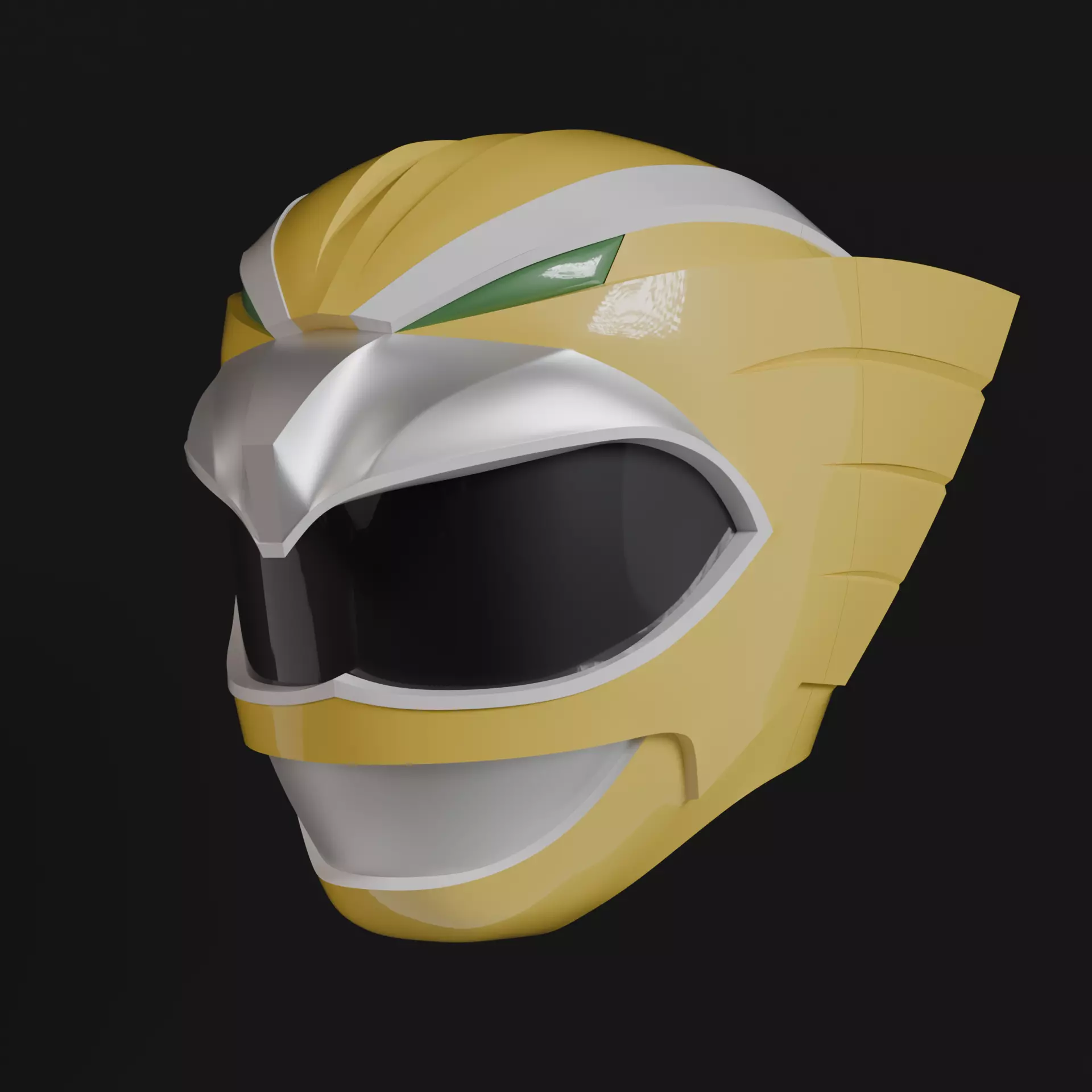 Power Rangers Wild Force Gao Yellow Helmet Wearable model 3D print model_1