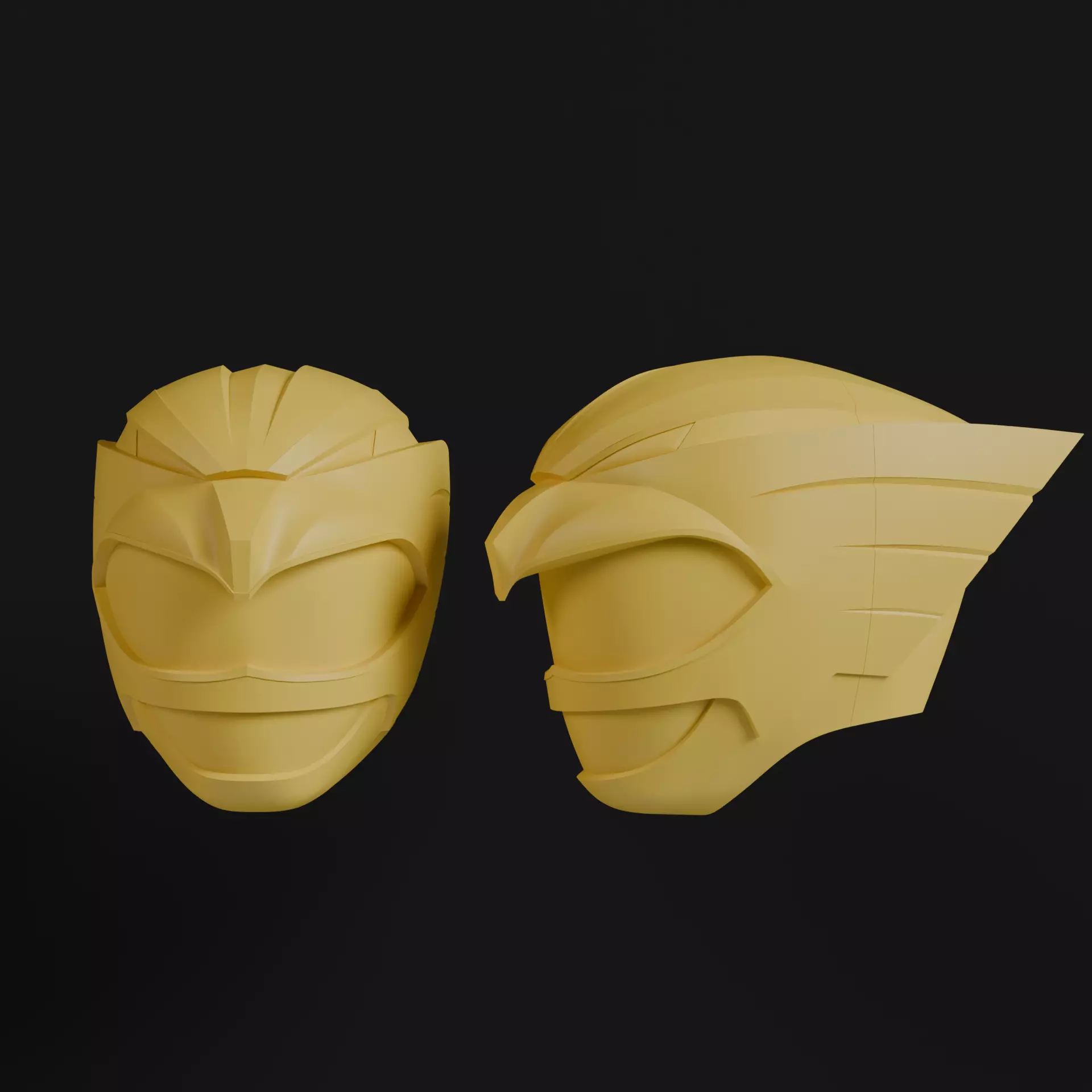 Power Rangers Wild Force Gao Yellow Helmet Wearable model 3D print model_6