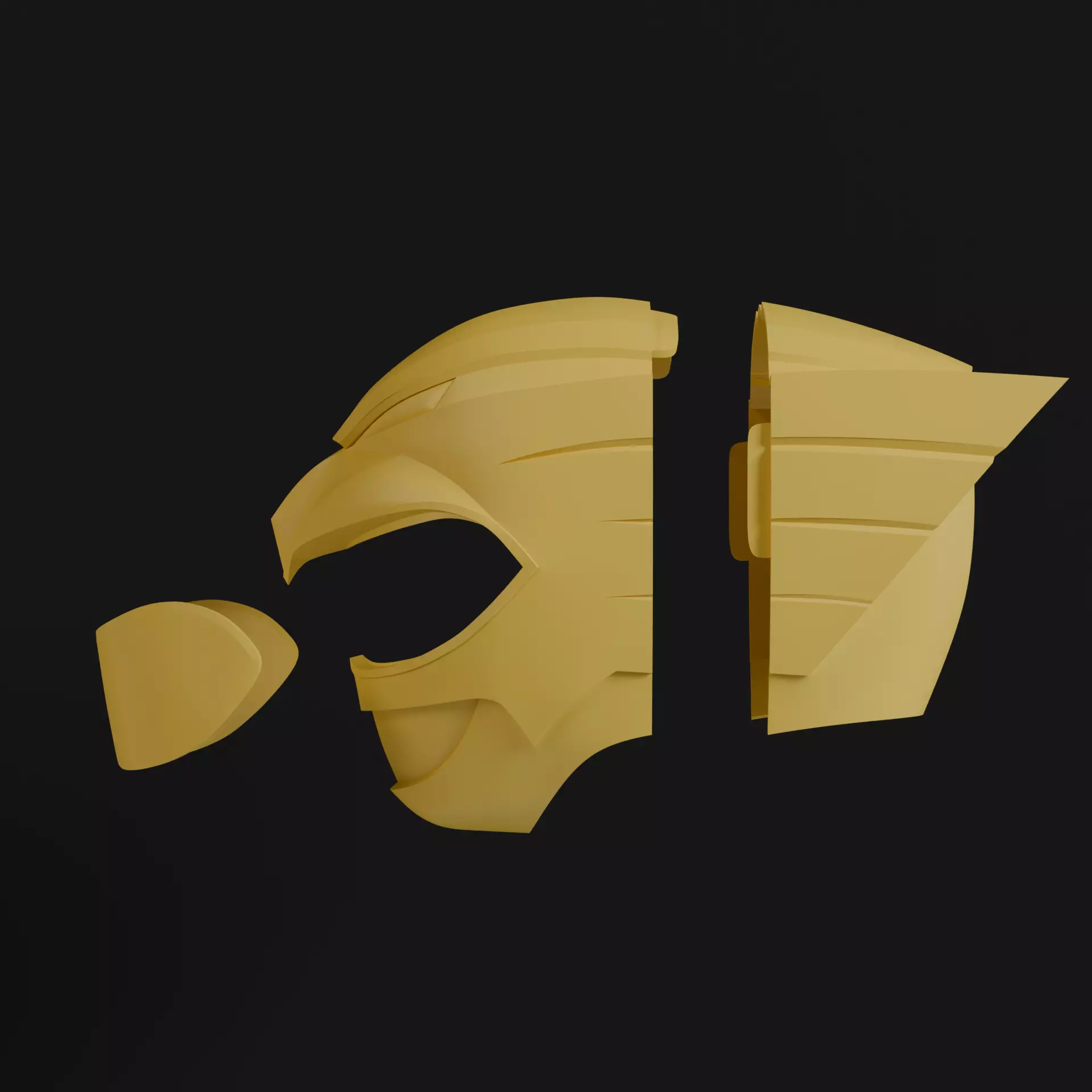 Power Rangers Wild Force Gao Yellow Helmet Wearable model 3D print model_7