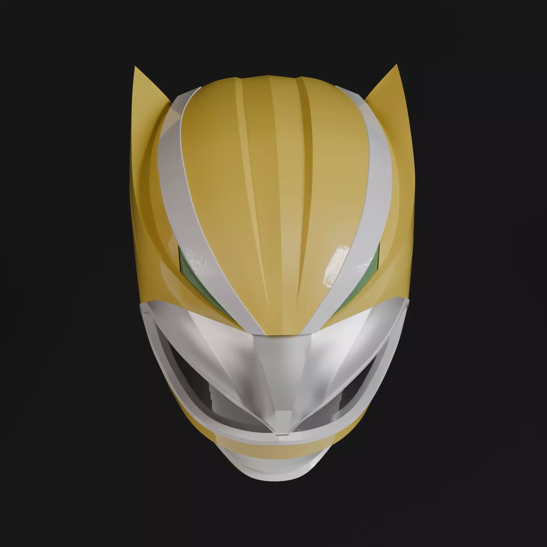 Power Rangers Wild Force Gao Yellow Helmet Wearable model 3D print model_5