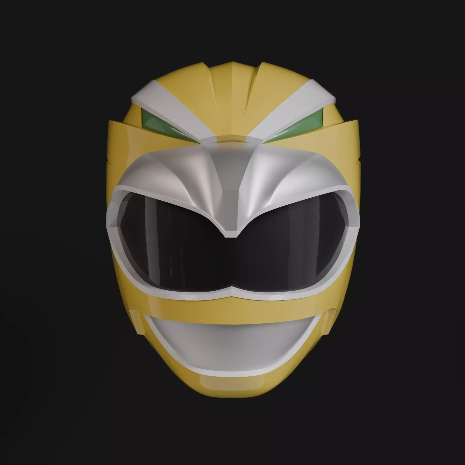 Power Rangers Wild Force Gao Yellow Helmet Wearable model 3D print model_0