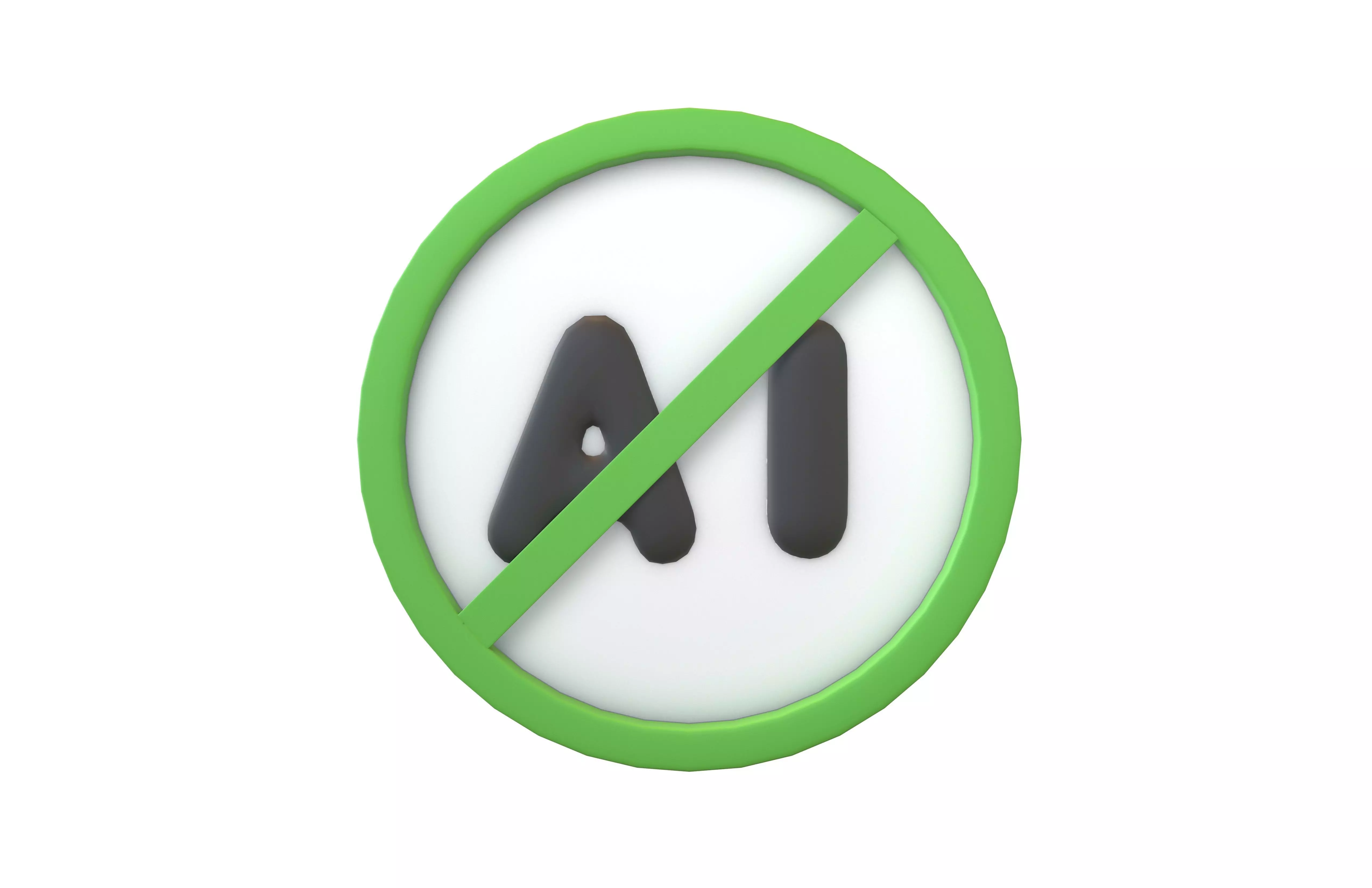 Prohibited AI Symbol V1 004 Low-poly 3D model_1