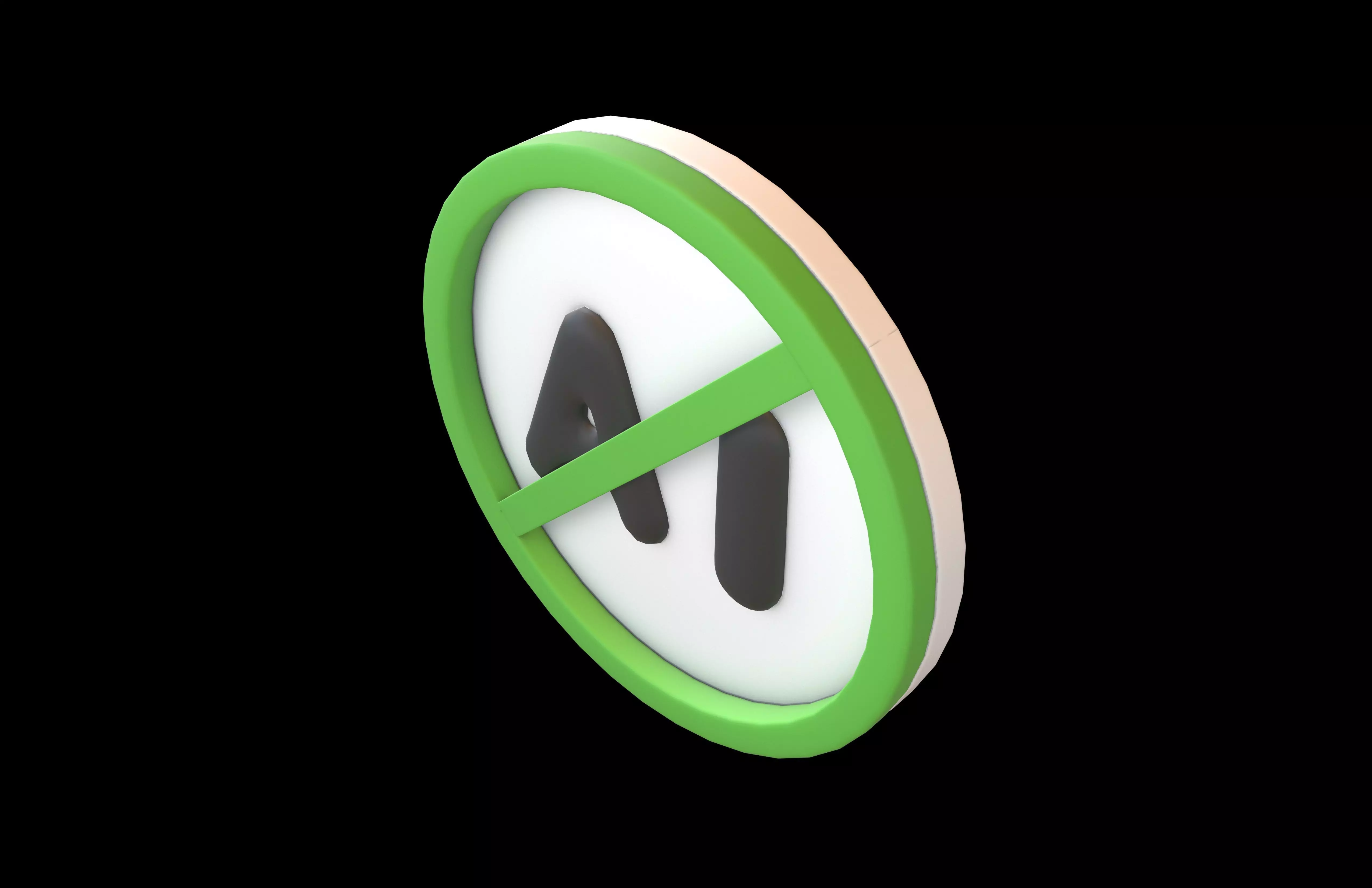 Prohibited AI Symbol V1 004 Low-poly 3D model_2