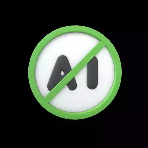 Prohibited AI Symbol V1 004 Low-poly 3D model